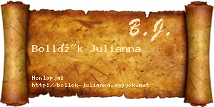 Bollók Julianna névjegykártya